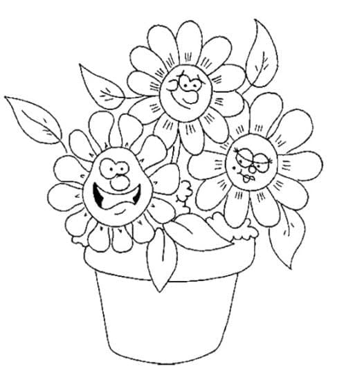 Cartoon Funny Flower Pot