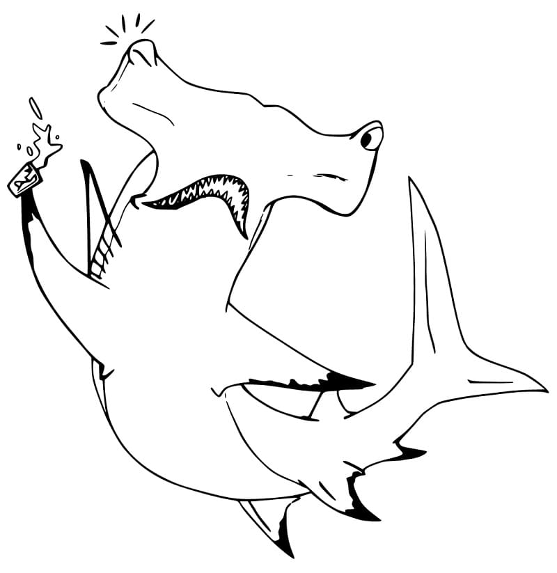 Cartoon Hammerhead Shark Coloring Game Cartoon Hammerhead Shark