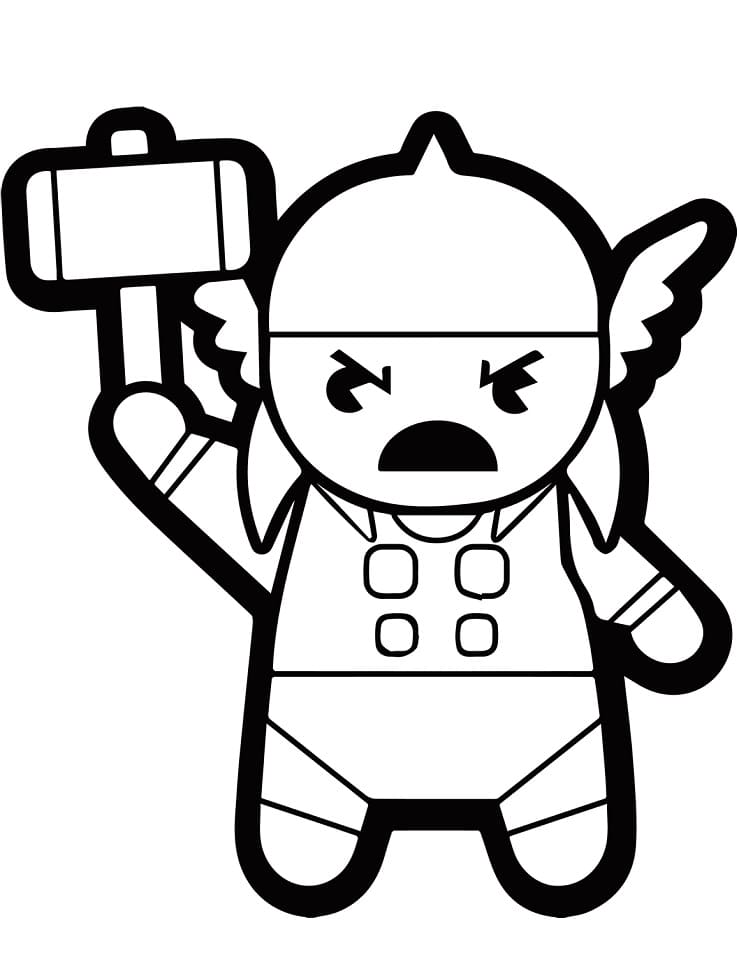Cartoon Little Thor Coloring Game Cartoon Little Thor