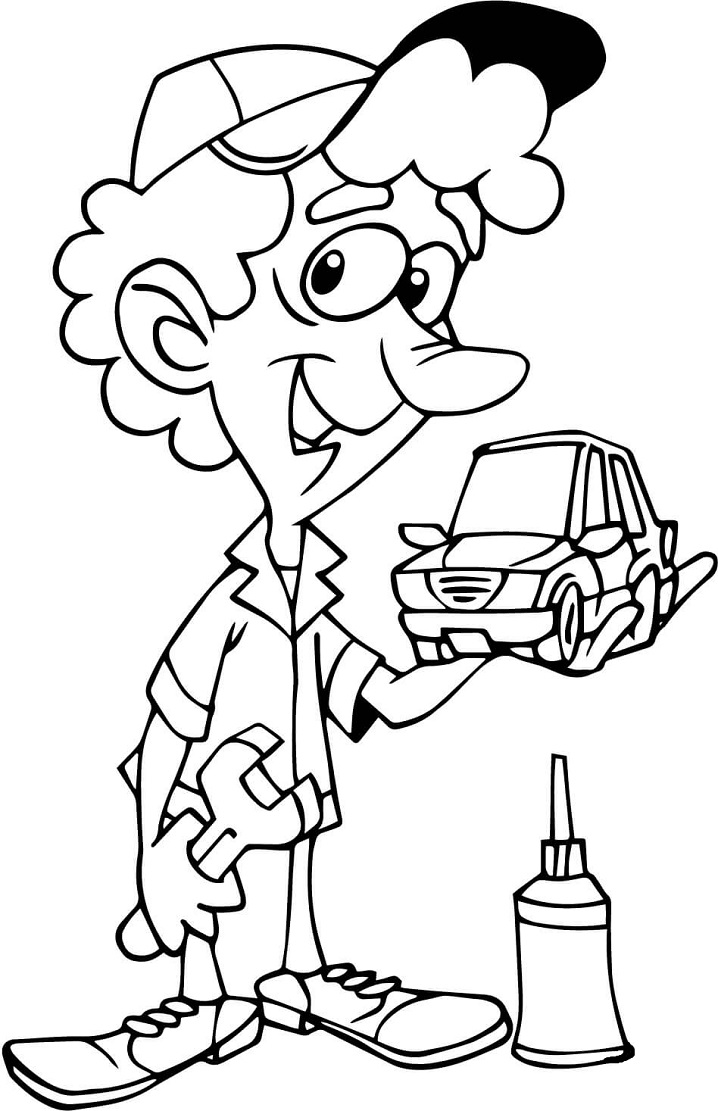Cartoon Mechanic Coloring Game Cartoon Mechanic