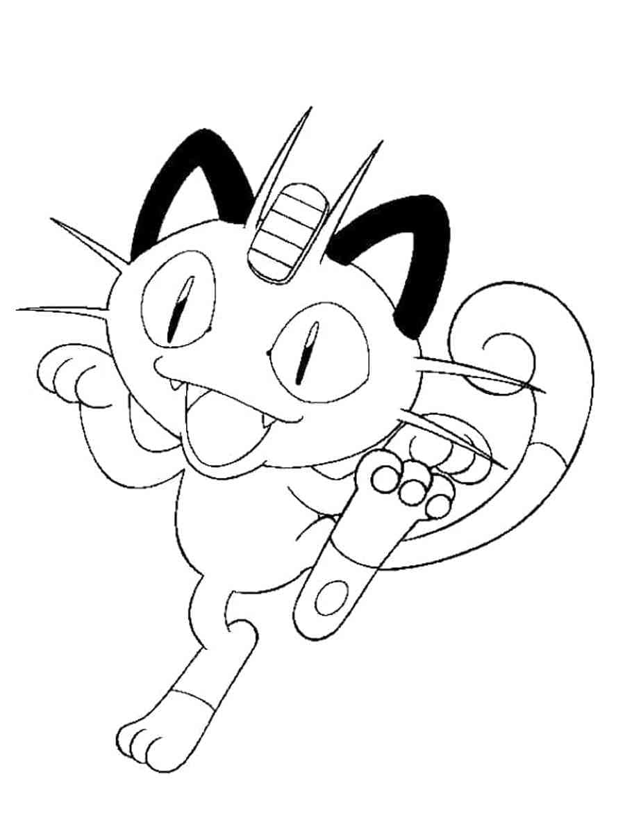 Cartoon Meowth Pokemon Coloring Game Cartoon Meowth Pokemon