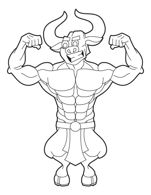Cartoon Minotaur Coloring Game Cartoon Minotaur
