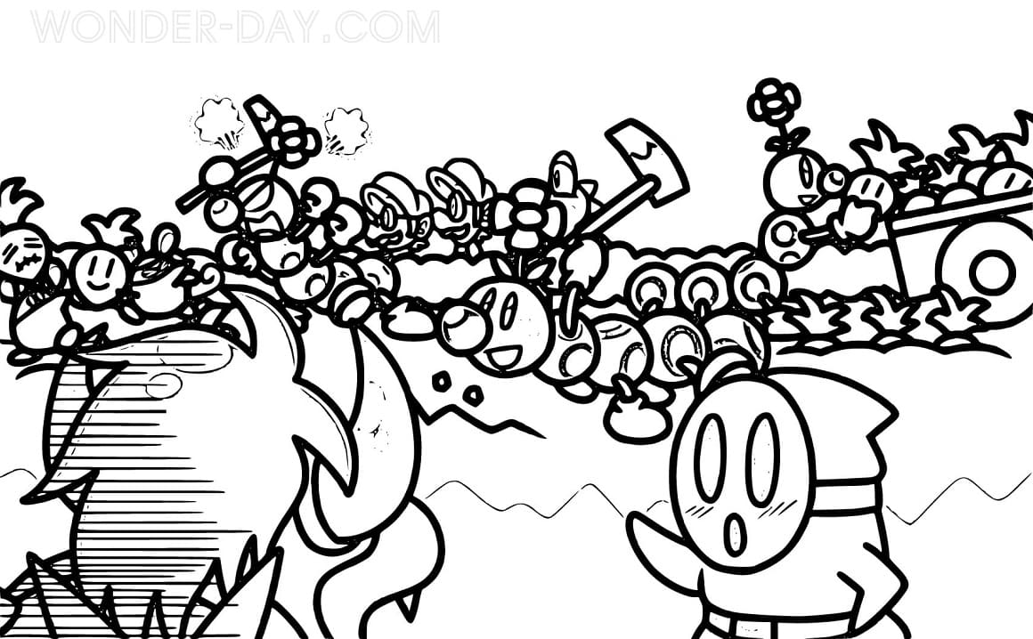 Cartoon Shy Guy Mario Coloring Game Cartoon Shy Guy Mario