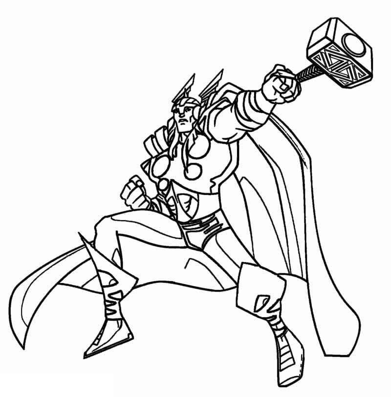 Cartoon Thor Coloring Game Cartoon Thor