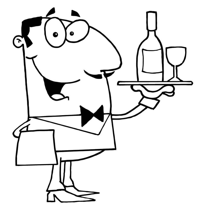 Cartoon Waiter