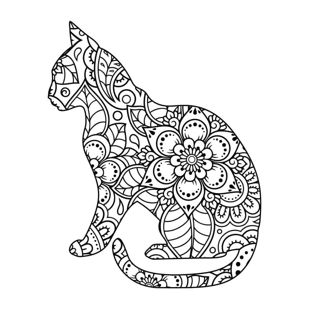 Cat Mandala 1 Coloring Game Cat Mandala 1