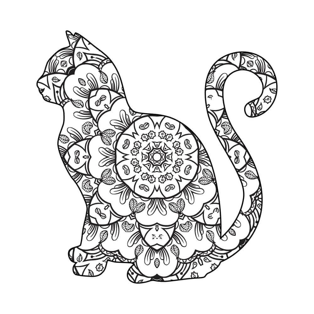 Cat Mandala 15 Coloring Game Cat Mandala 15