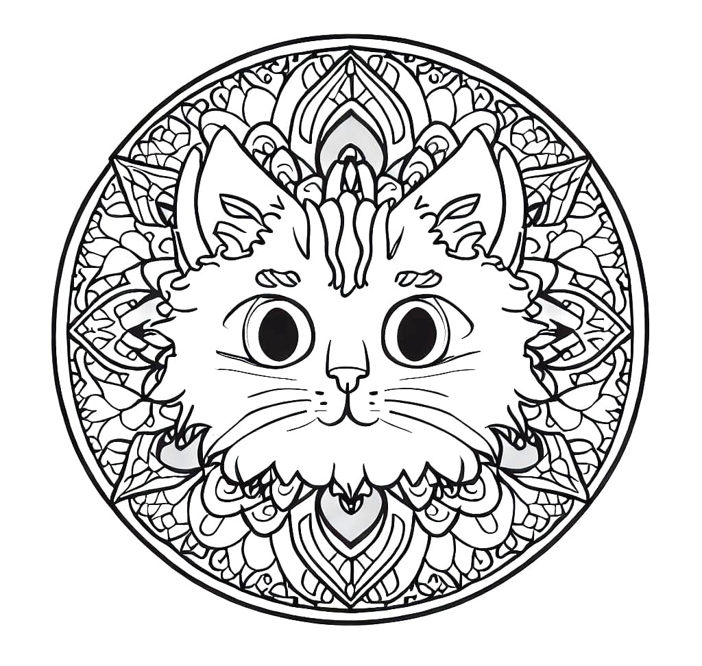 Cat Mandala 24 Coloring Game Cat Mandala 24