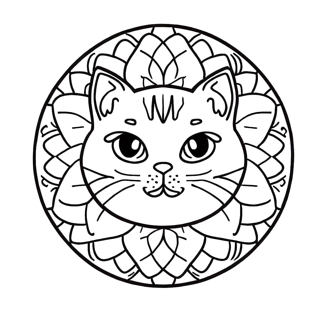 Cat Mandala 25 Coloring Game Cat Mandala 25