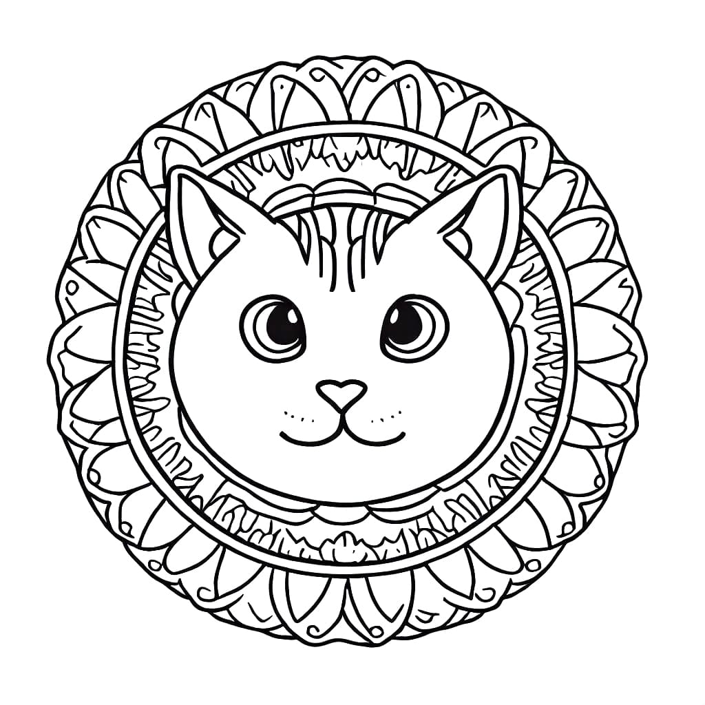 Cat Mandala 26 Coloring Game Cat Mandala 26