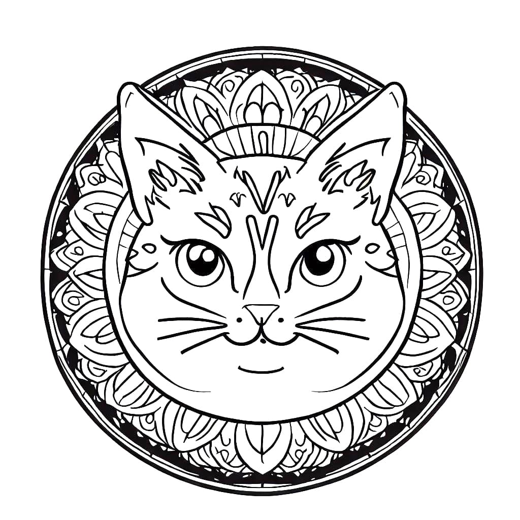 Cat Mandala 27 Coloring Game Cat Mandala 27