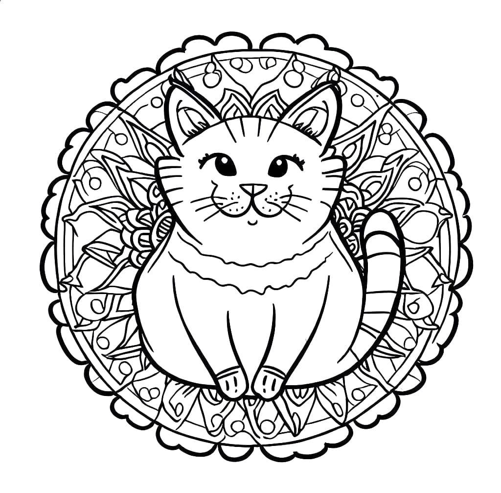 Cat Mandala 28 Coloring Game Cat Mandala 28