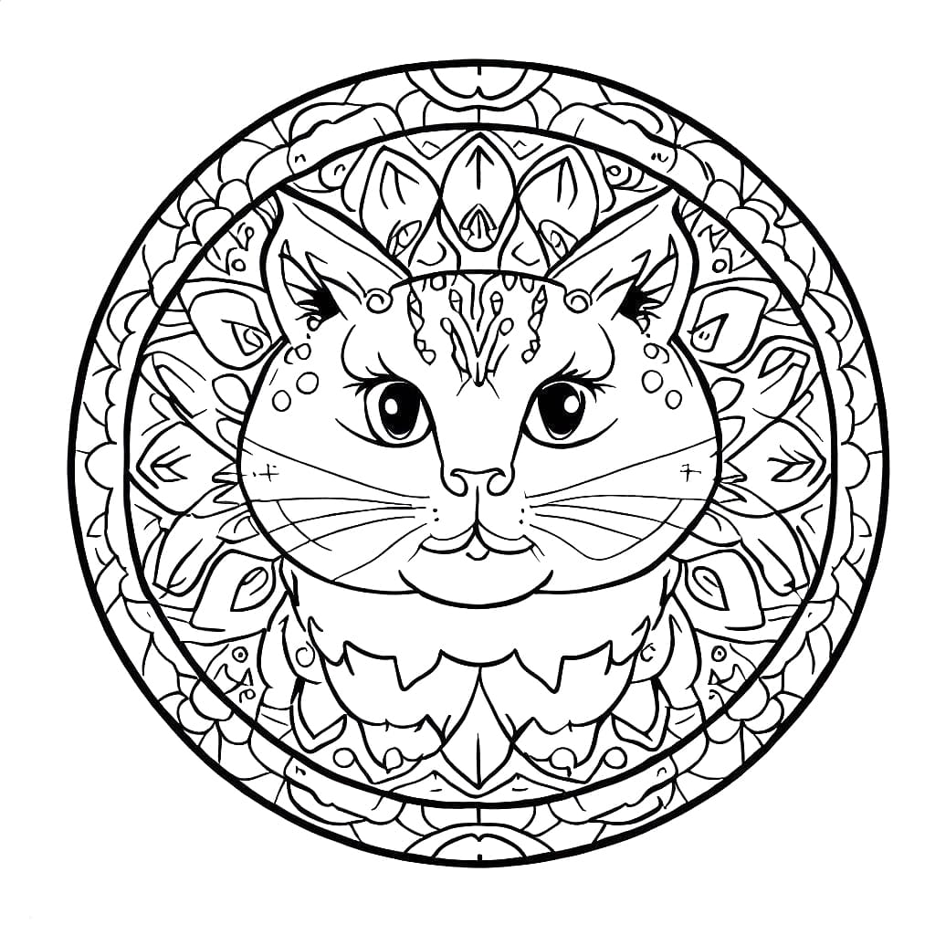 Cat Mandala 29 Coloring Game Cat Mandala 29