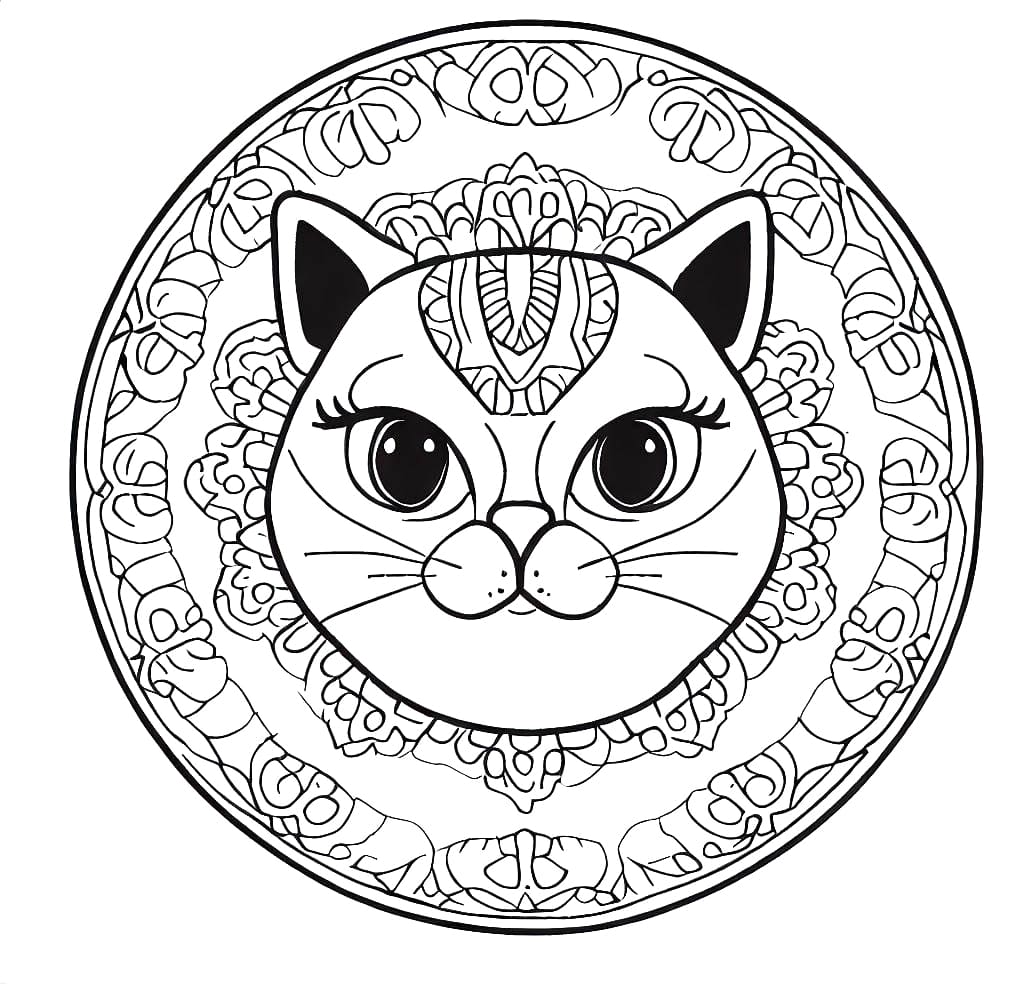Cat Mandala Free Printable Coloring Game Cat Mandala Free Printable