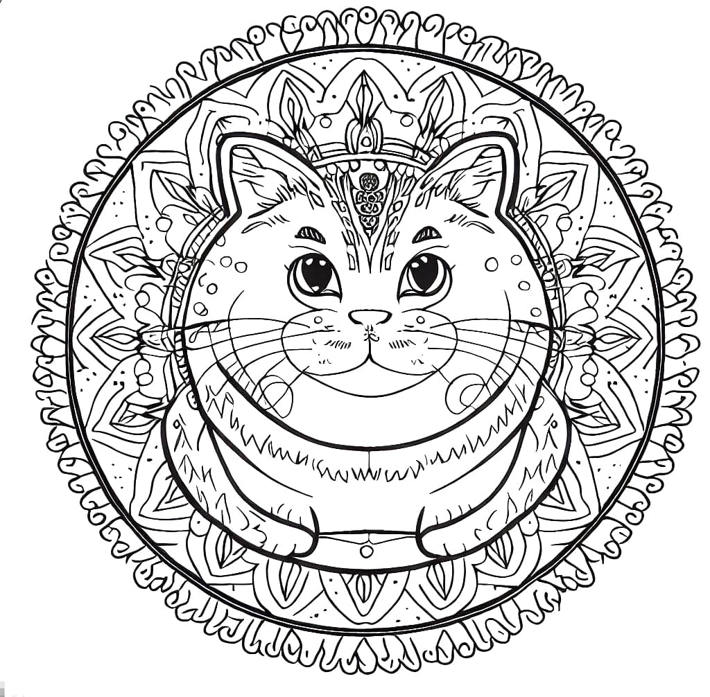 Cat Mandala Free Coloring Game Cat Mandala Free