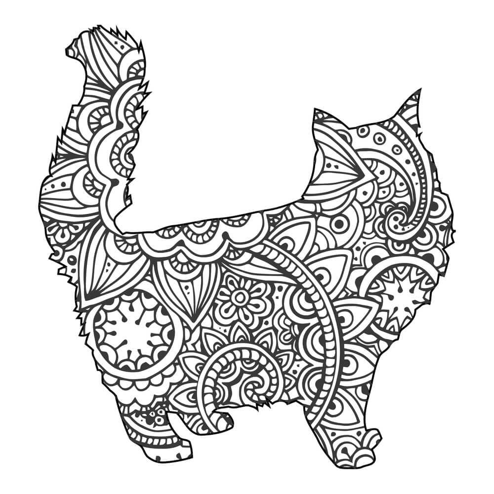 Cat Mandala Printable Coloring Game Cat Mandala Printable