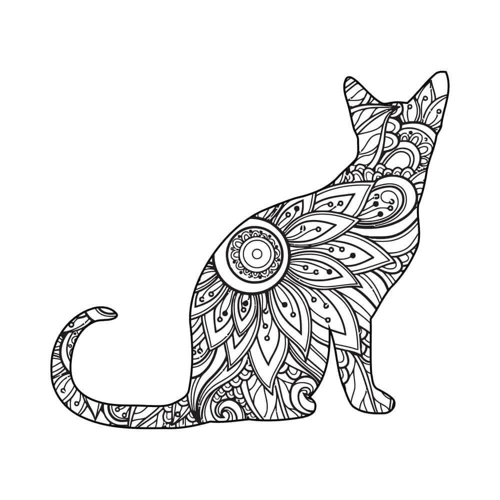 Cat Mandala To Color Coloring Game Cat Mandala To Color