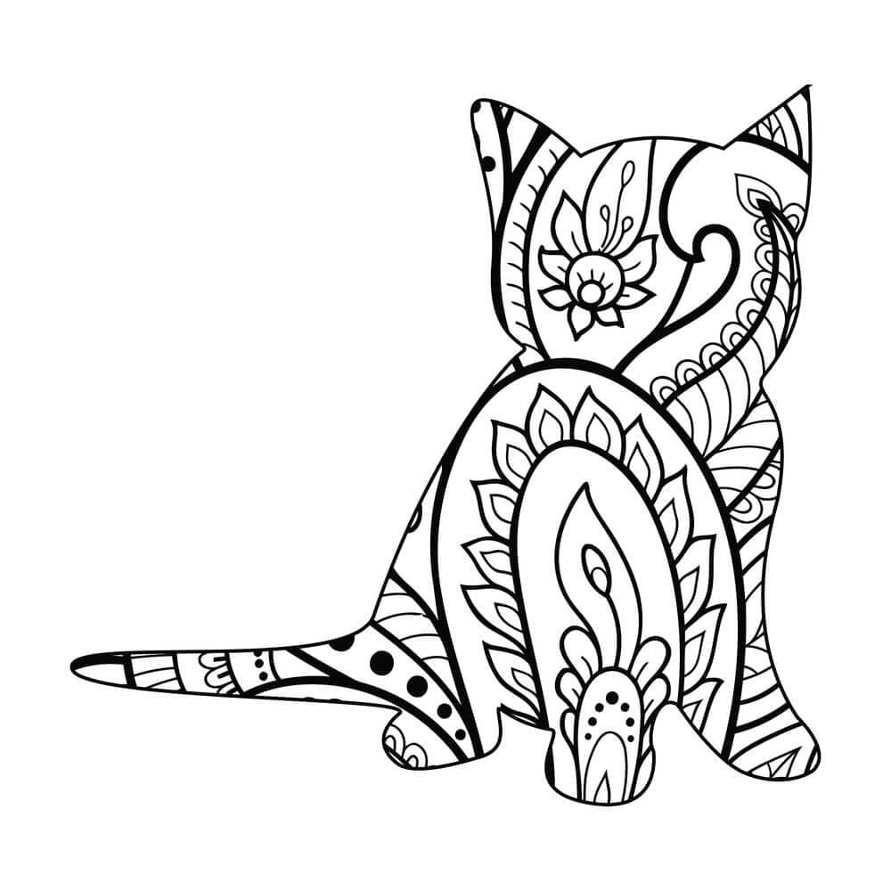 Cat Mandala to Print Coloring Game Cat Mandala to Print