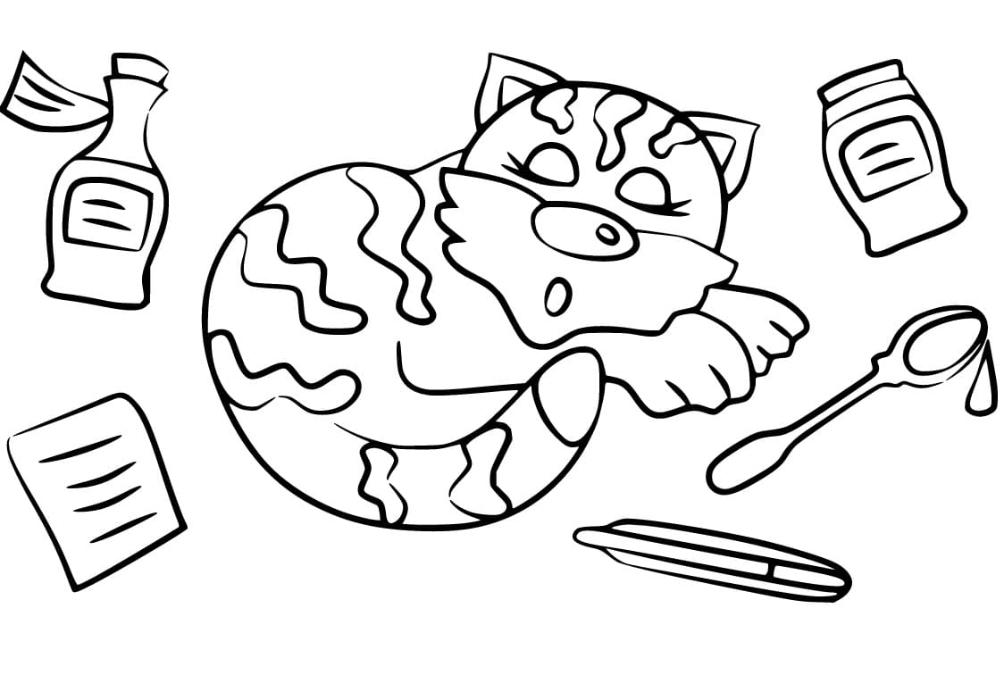 Cat Sleeping Coloring Game Cat Sleeping