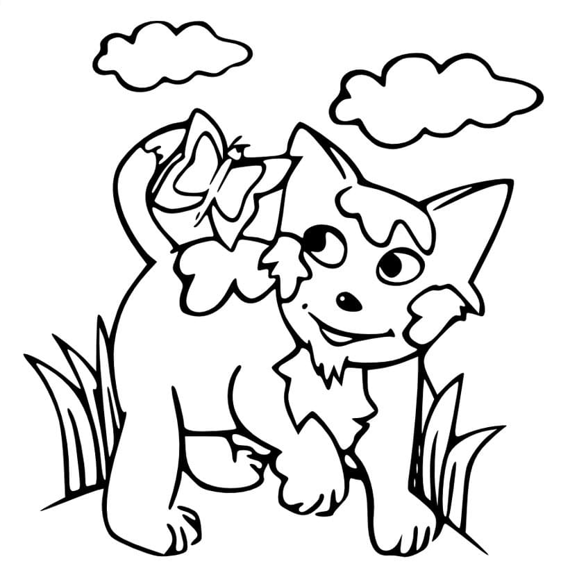 Cat and Butterfly Coloring Game Cat and Butterfly