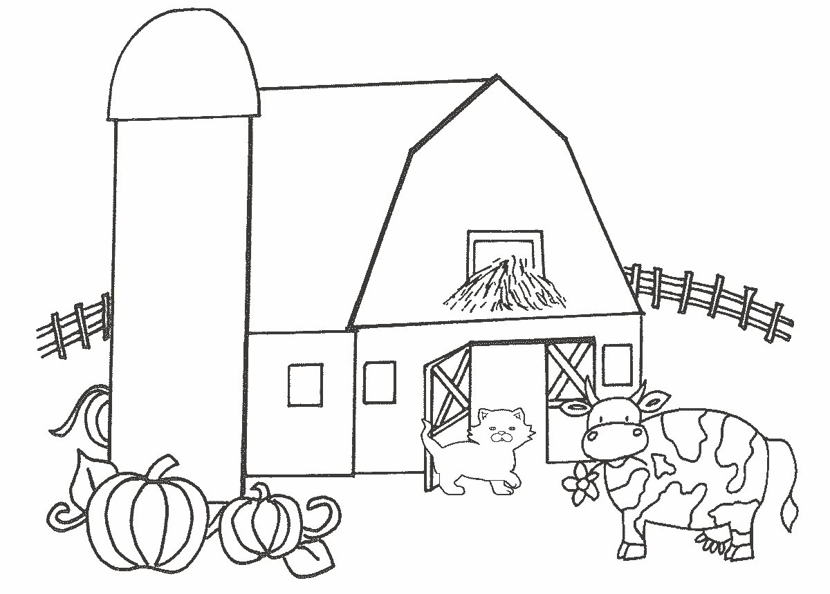 Cat and Cow in a Farm Coloring Game Cat and Cow in a Farm