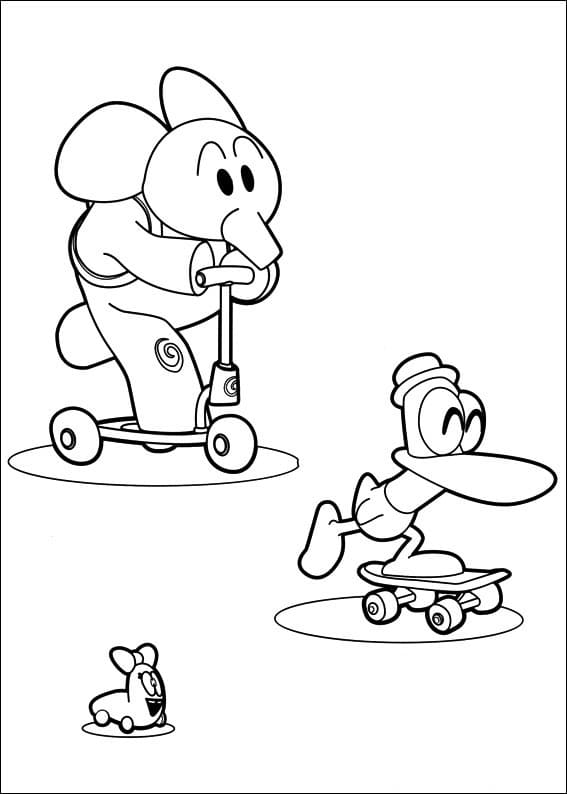 Caterpillar, Pato and Elly Coloring Game Caterpillar, Pato and Elly