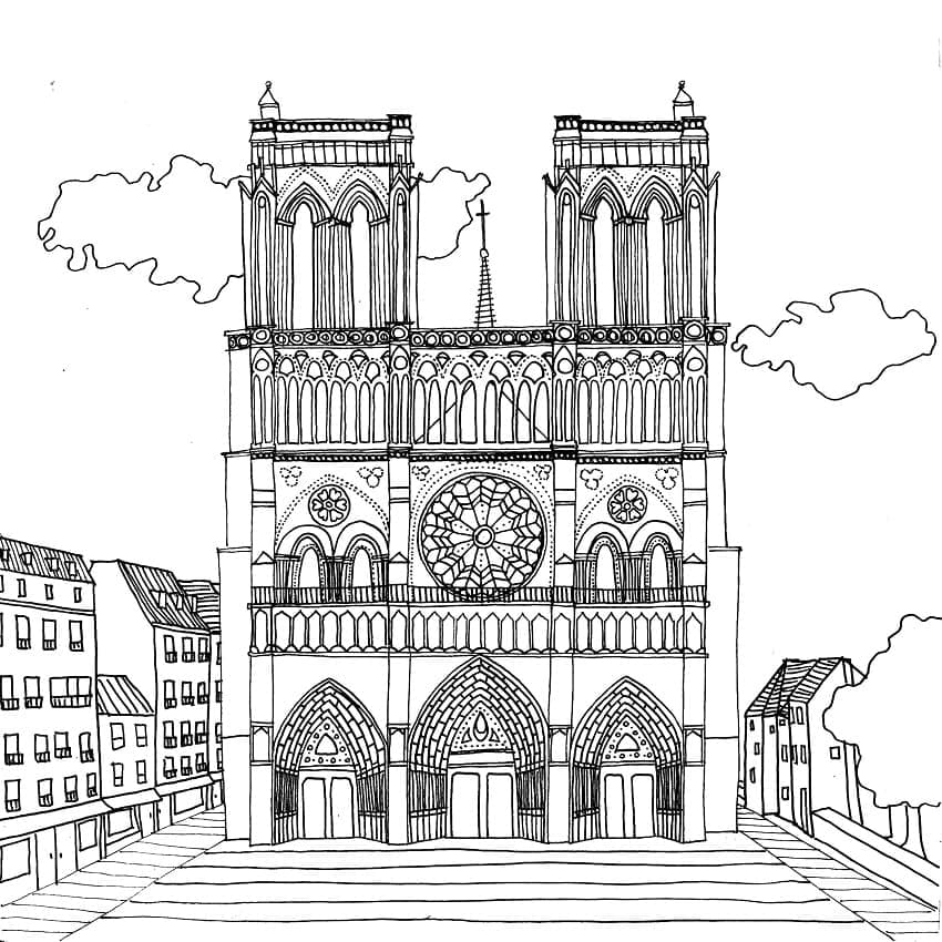 Cathedrale Notre Dame 1 Coloring Game Cathedrale Notre Dame 1