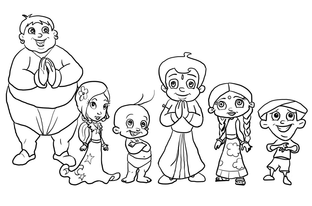 Characters from Chhota Bheem Coloring Game Characters from Chhota Bheem