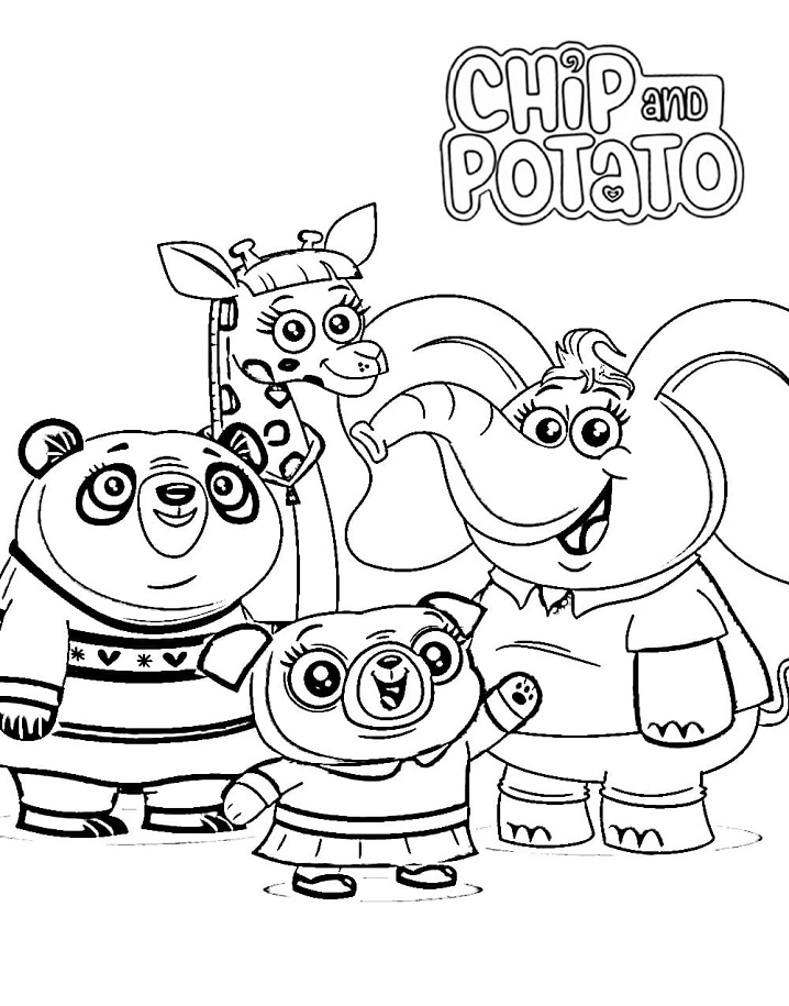 Characters from Chip and Potato Coloring Game Characters from Chip and Potato