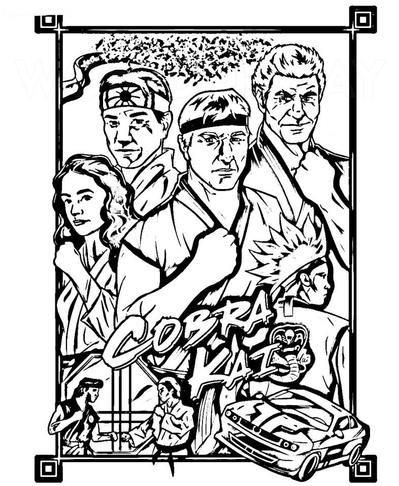 Characters from Cobra Kai Coloring - Play Free Coloring Game Online