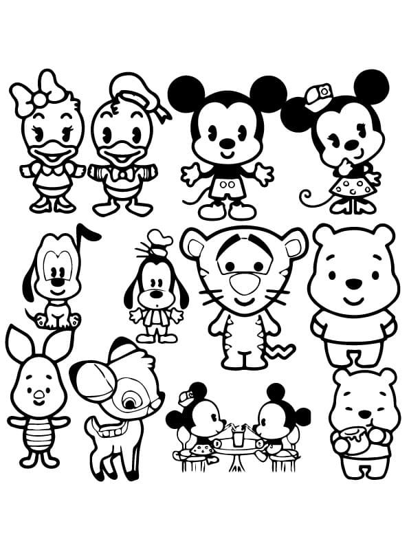 Characters from Disney Cuties Coloring Game Characters from Disney Cuties