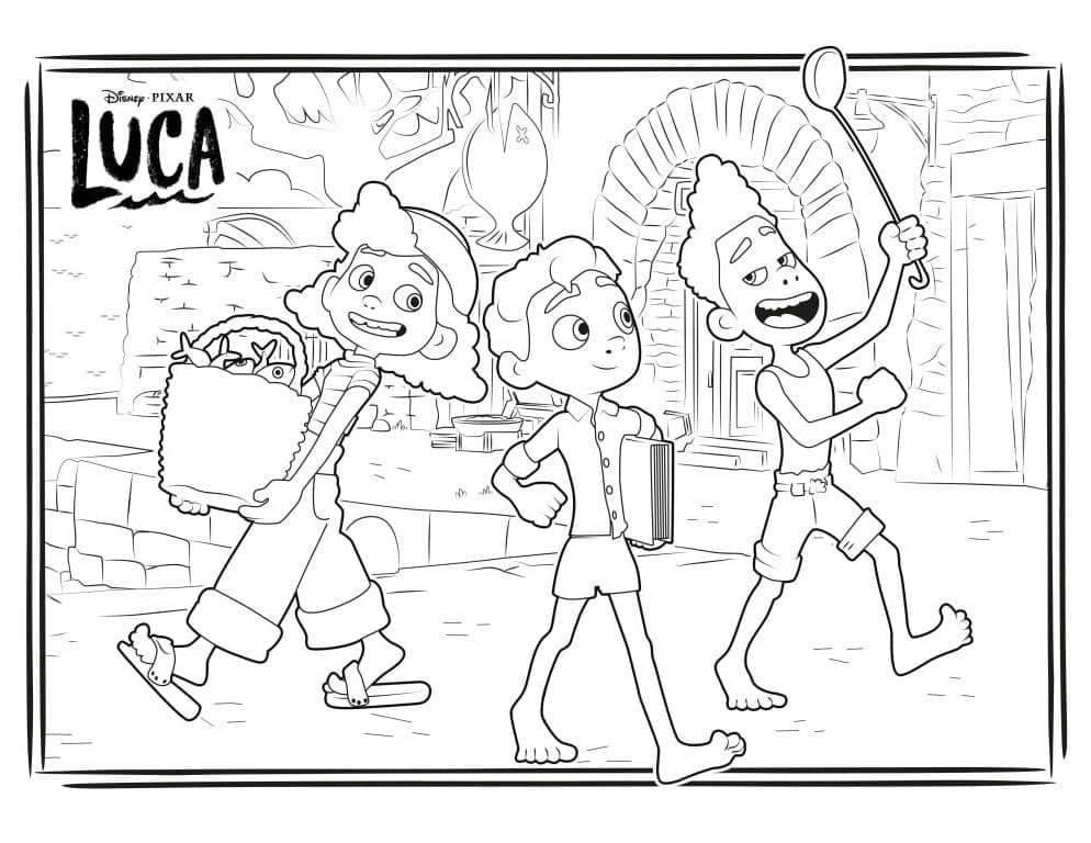 Characters from Luca Coloring Game Characters from Luca