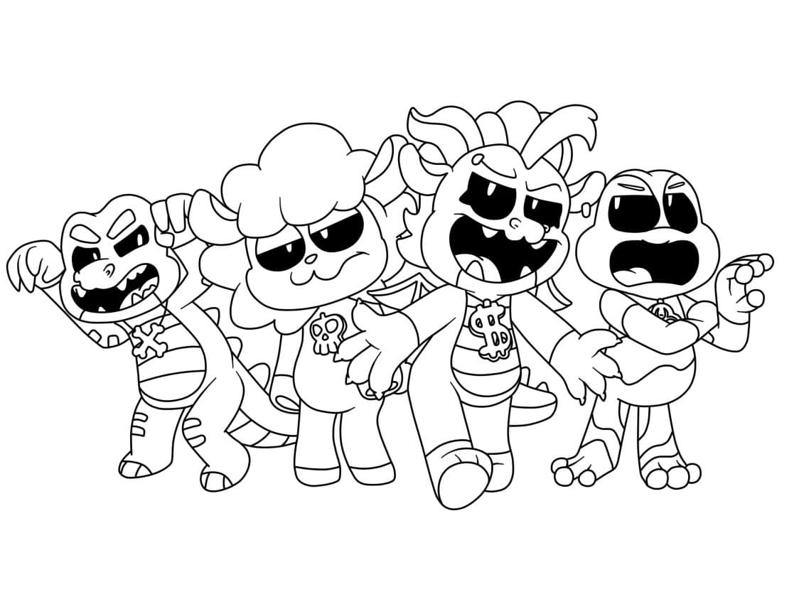 Characters from Nightmare Critters Coloring Game Characters from Nightmare Critters