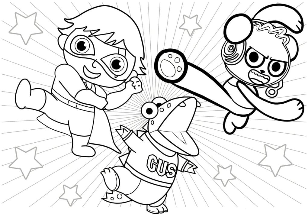 Characters from Ryan's World Coloring Game Characters from Ryan's World