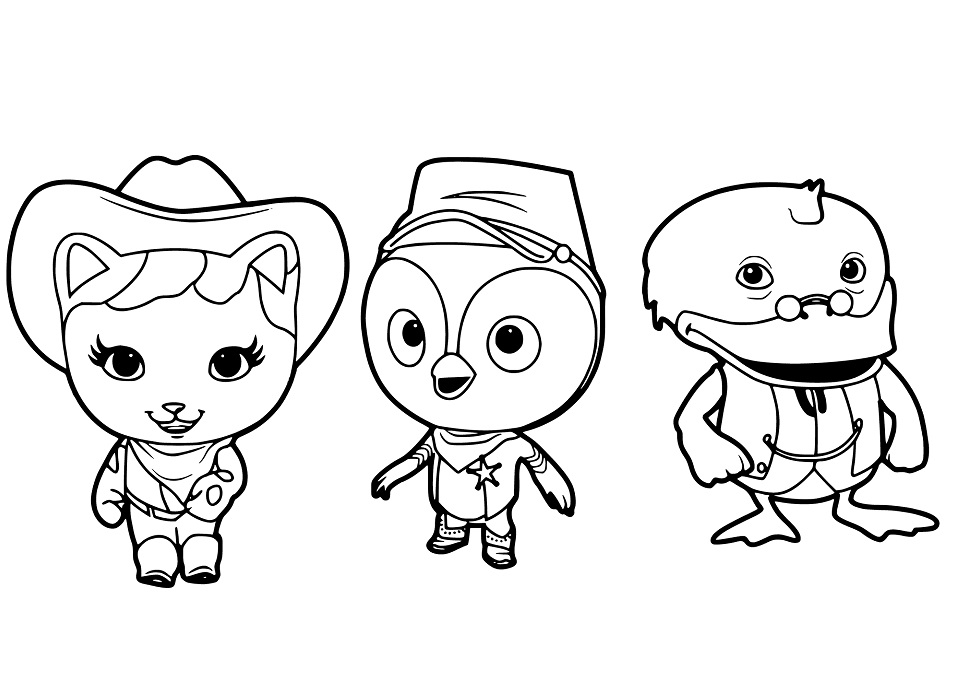 Characters from Sheriff Callie Coloring Game Characters from Sheriff Callie