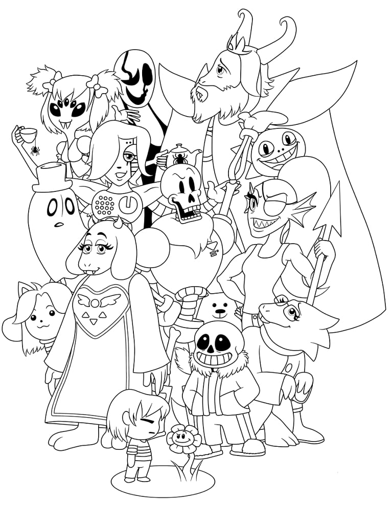 Characters from Undertale Coloring Game Characters from Undertale
