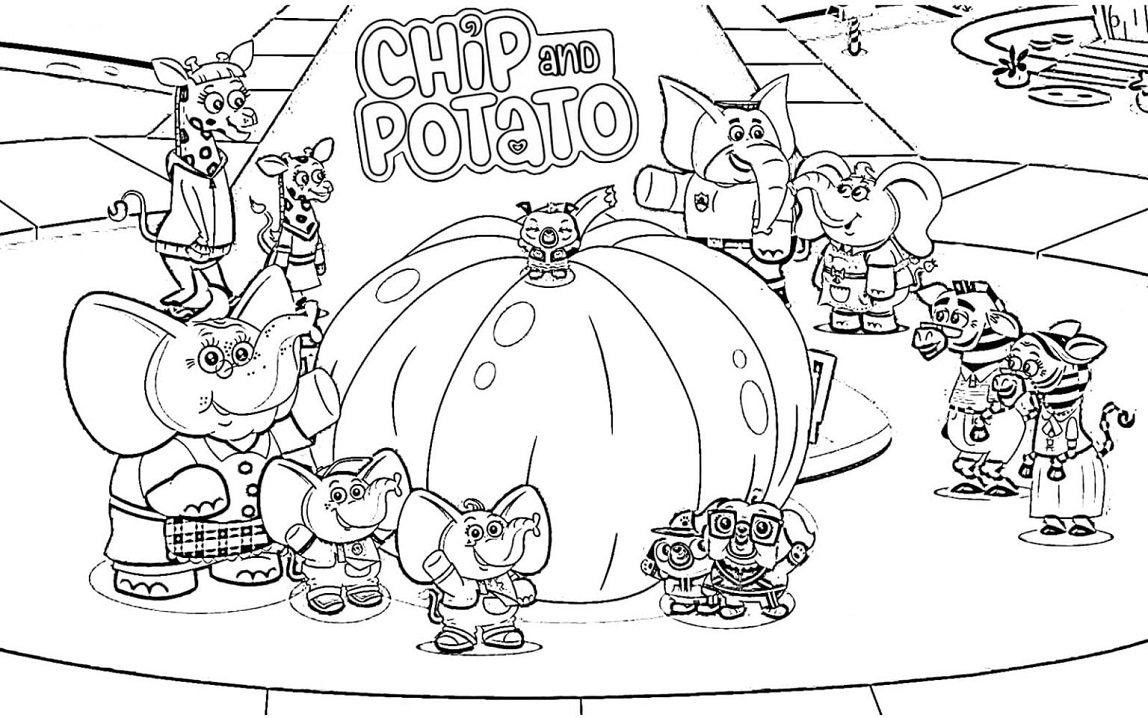 Characters in Chip and Potato Coloring Game Characters in Chip and Potato