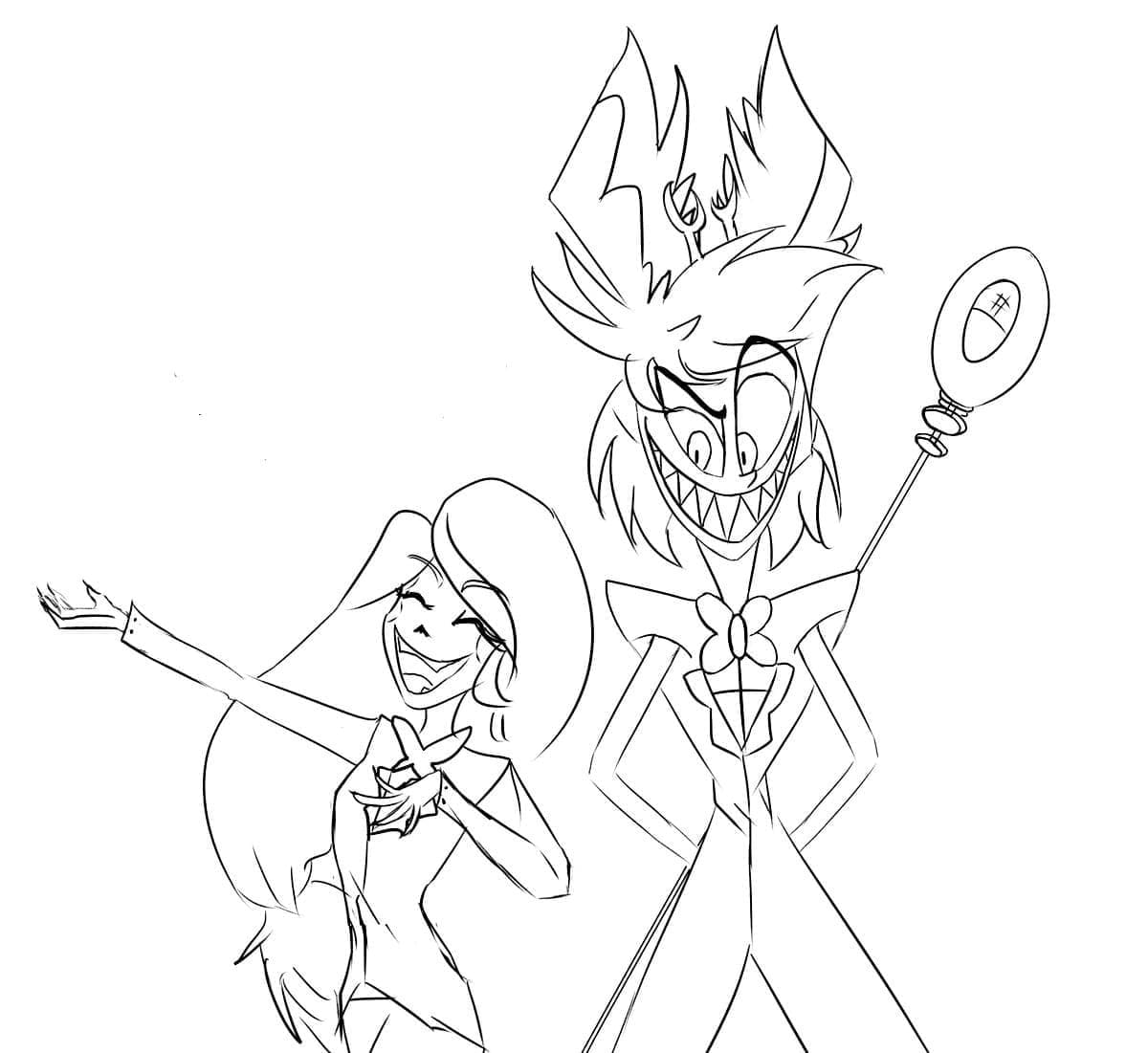 Alastor in Hazbin Hotel Coloring - Play Free Coloring Game Online