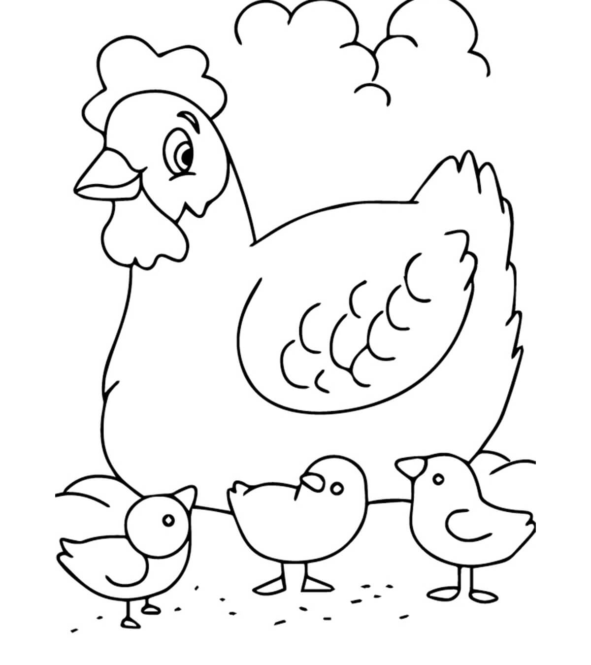 Chicken in a Farm Coloring Game Chicken in a Farm