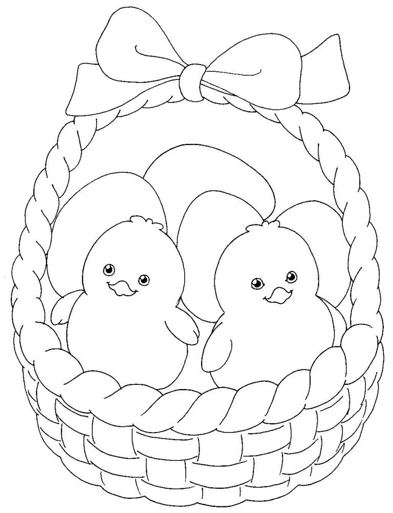Chicks in Easter Basket Coloring Game Chicks in Easter Basket