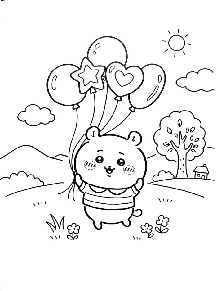 Chiikawa and Balloons