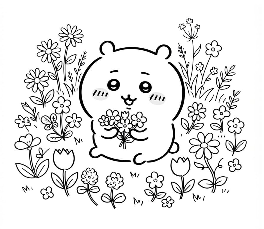 Chiikawa and Flowers