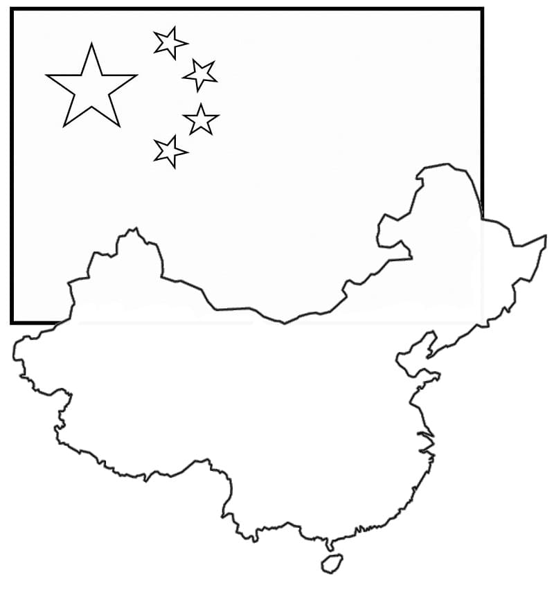 China Map and Flag Coloring Game China Map and Flag