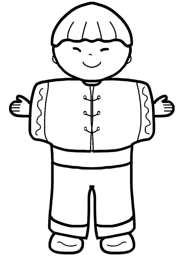 Chinese Boy Coloring Game Chinese Boy