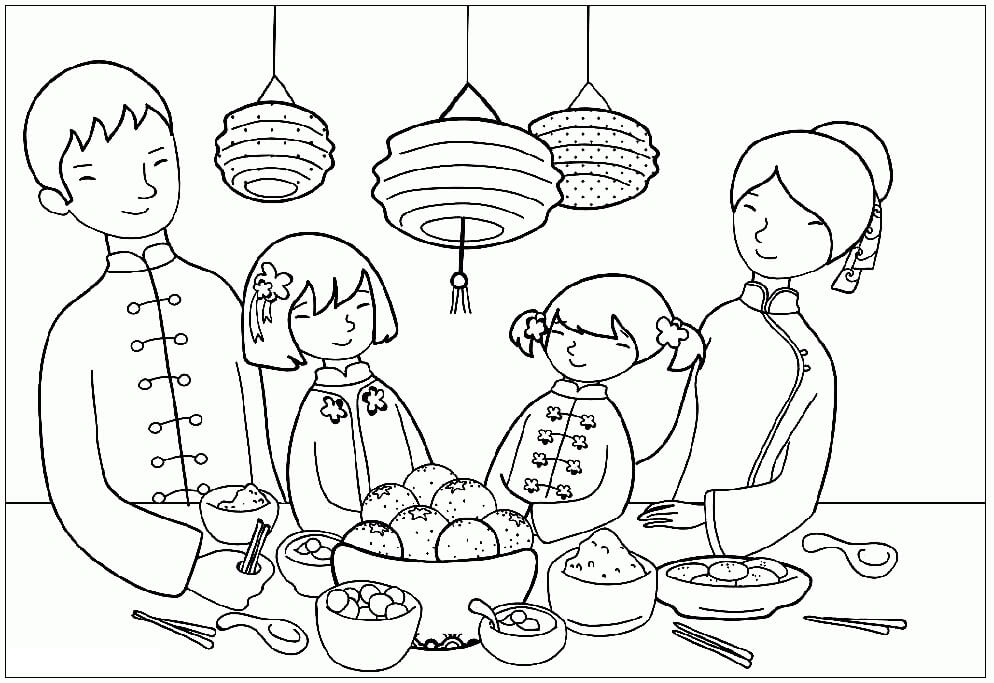Chinese Family Coloring Game Chinese Family