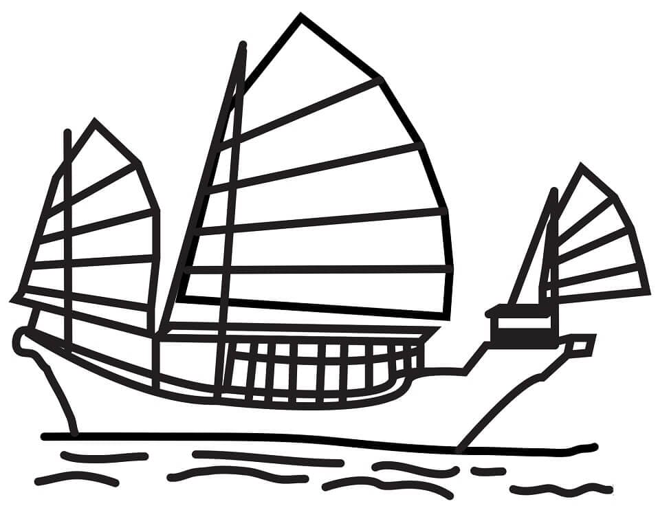 Chinese Junk Coloring Game Chinese Junk
