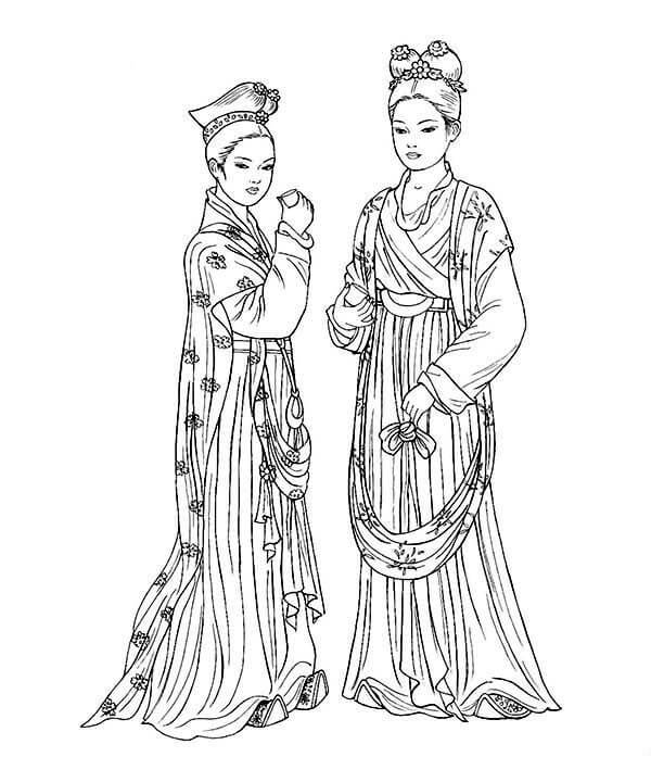 Chinese Ladies Coloring Game Chinese Ladies