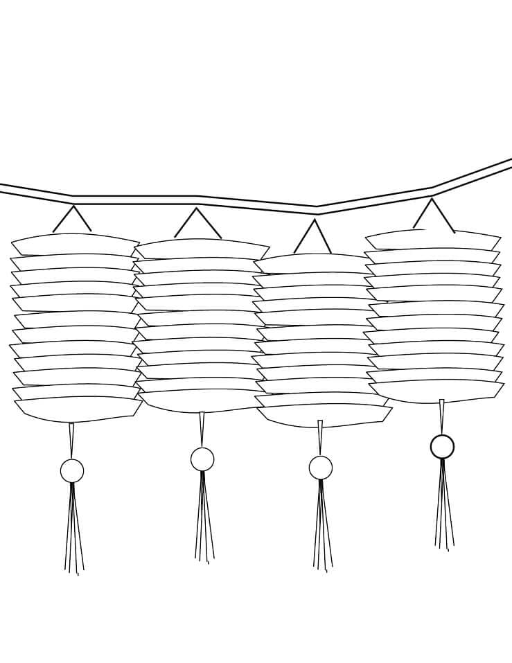 Chinese Lanterns Coloring Game Chinese Lanterns
