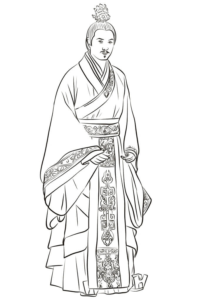 Chinese Man Wearing Hanfu Coloring Game Chinese Man Wearing Hanfu