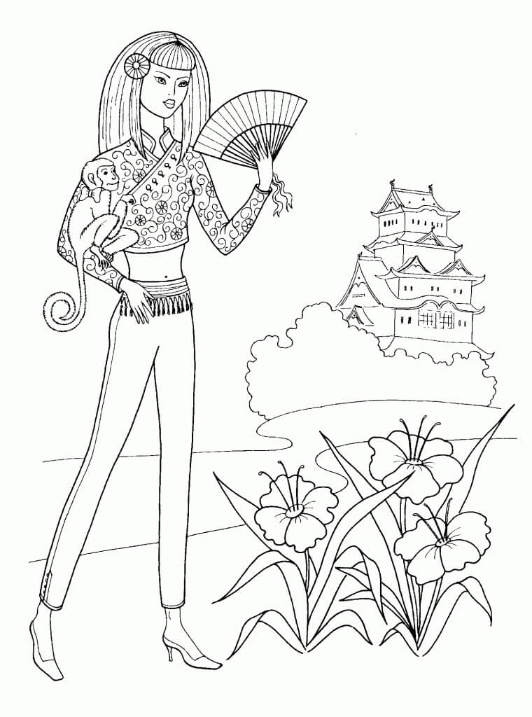 Chinese Teenage Girl Coloring Game Chinese Teenage Girl